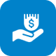 Icono de una mano con un símbolo de dinero, representa bonos de ingreso en el trabajo 