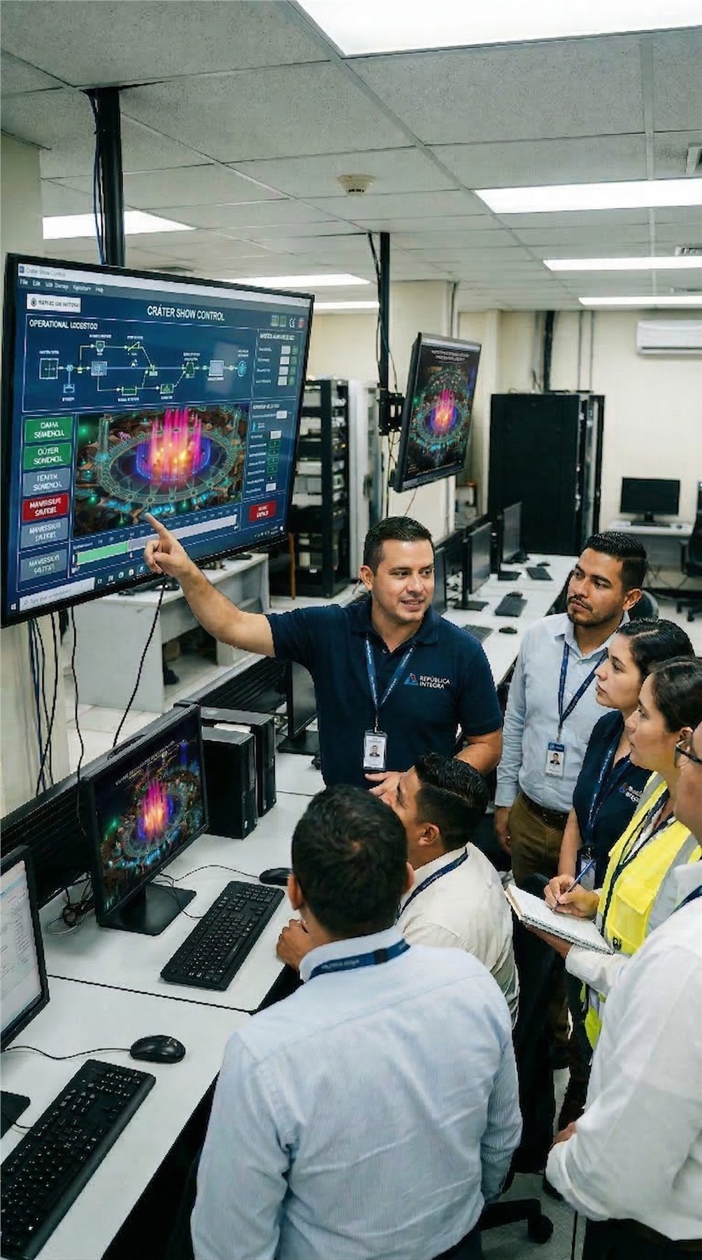 Capacitación del equipo de operación de The Crater Show