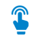 Icono de una mano tocando un control de acceso. 