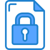 Icono de un candado encima de un archivo digital, haciendo referencia a la privacidad de datos 