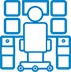 Icono de un operador haciendo monitoreo desde un videowall
