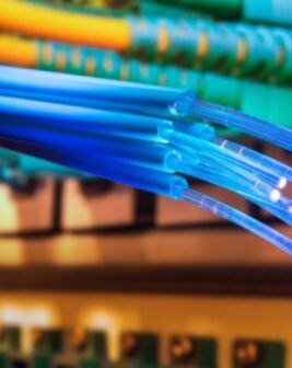Plano de detalle de un cable de fibra óptica 