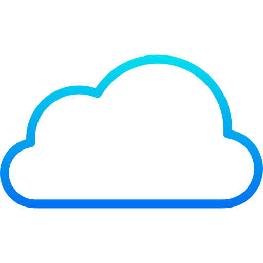 Icono de una nube (plataforma digital) color azul