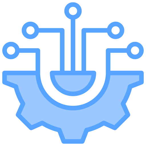 Un icono que simboliza integración de varios recursos en un solo sistema